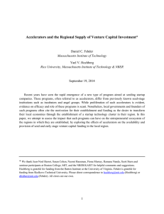Accelerators and the Regional Supply of Venture Capital Investment*