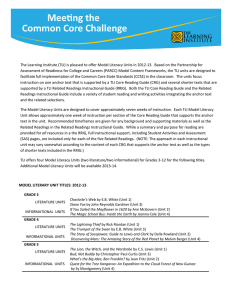 Model Literacy Unit Overview