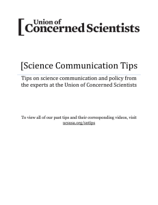 Science Communication Tips - Union of Concerned Scientists