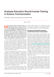 Graduate Education Should Include Training in Science