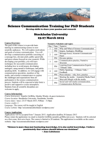Science Communication Training for PhD Students