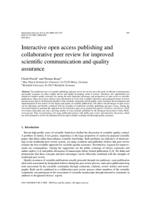 Interactive open access publishing and collaborative peer review for