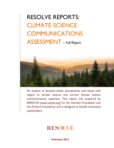 resolve reports: climate science communications