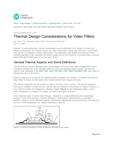 Thermal Design Considerations for Video Filters