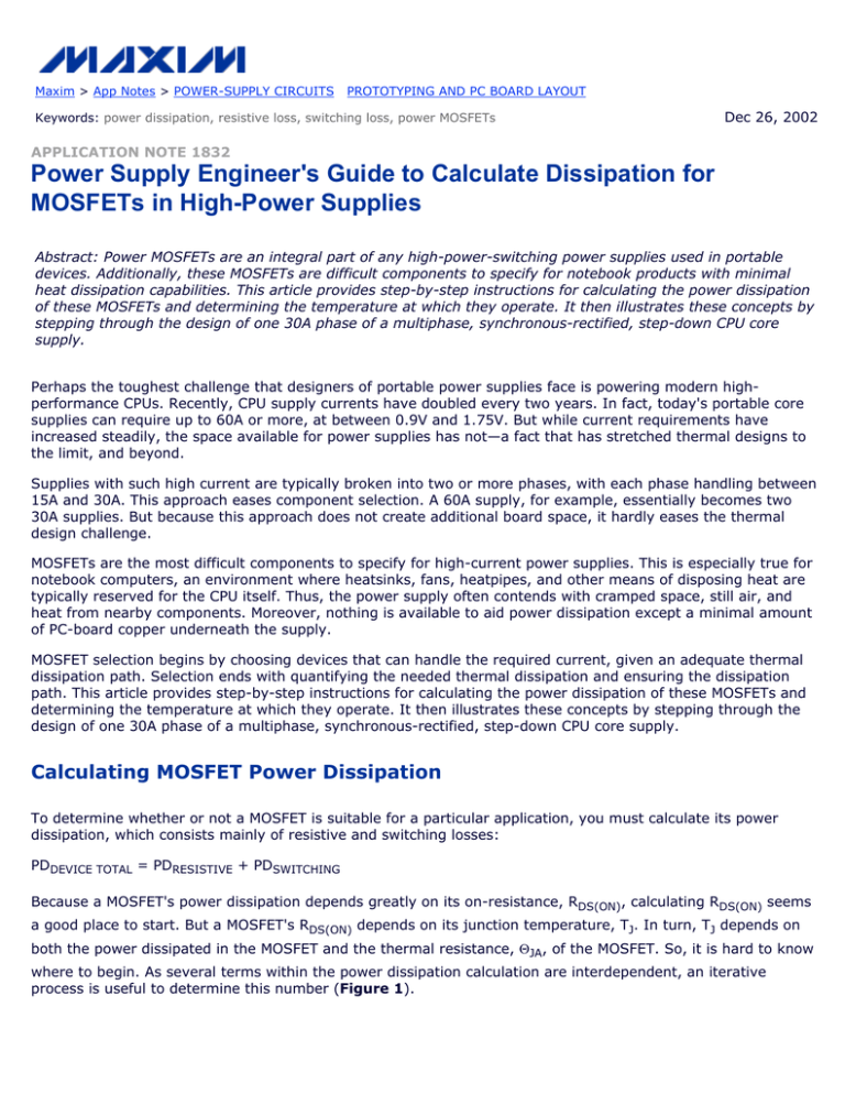 Power Supply Engineer`s Guide to Calculate Dissipation for