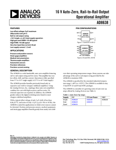 AD8638 16 V Auto-Zero, Rail-to-Rail Output Operational Amplifier