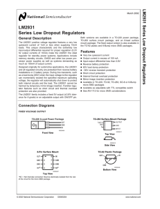 LM2931 Series Low Dropout Regulators