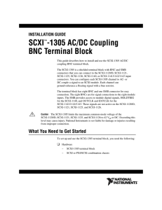 SCXI-1305 AC/DC Coupling BNC Terminal Block Installation Guide