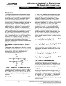 A Cookbook Approach to Single Supply DC-Coupled Op