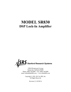 SR830 User`s Manual - Stanford Research Systems