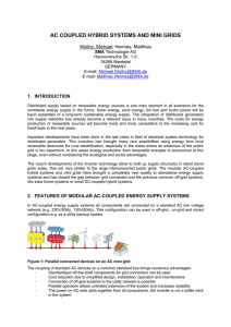 AC COUPLED HYBRID SYSTEMS AND MINI GRIDS