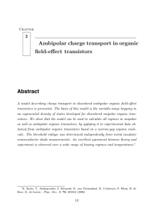 Ambipolar charge transport in organic field