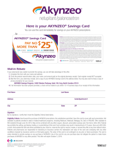 Here is your AKYNZEO® Savings Card