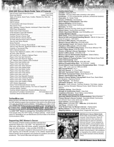 2008 University ofN orth Carolina Women`s Socer Media Guide
