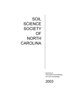 SOIL SCIENCE SOCIETY OF NORTH CAROLINA