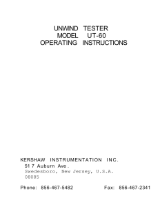 unwind tester model ut-60 operating instructions