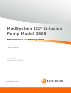 MedSystem III™ 2865 user manual