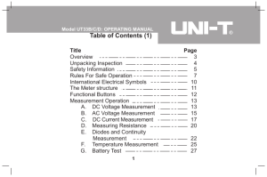 UT33B/C/D - Operating Manual