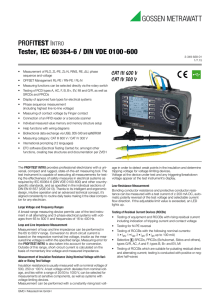 PROFITEST INTRO Tester, IEC 60364-6 / DIN VDE 0100-600