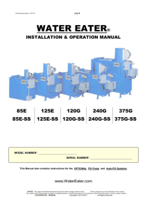 Owner`s Manual - Equipment Manufacturing Corporation