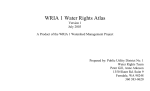 WRIA 1 Water Rights Atlas, Version 1