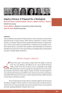 Inquiry Literacy: A Proposal for a Neologism