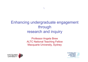 Enhancing undergraduate engagement through research and inquiry