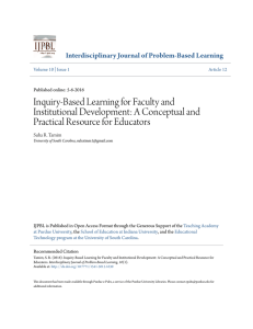 Inquiry-Based Learning for Faculty and Institutional Development: A