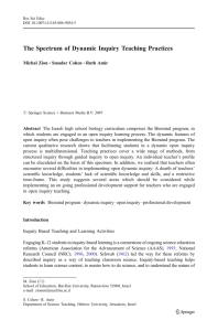 The Spectrum of Dynamic Inquiry Teaching Practices