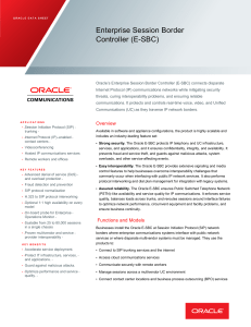 Data sheet: Oracle Enterprise Session Border Controller