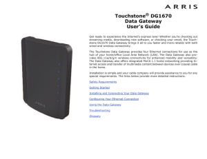 Touchstone TG1670A Data Gateway User`s Guide