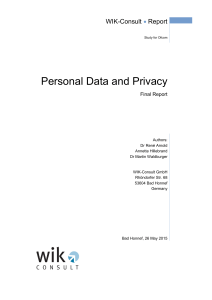 Personal Data and Privacy - Stakeholders