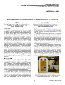 Analog and LabView-Based Control of a Maglev System With NI