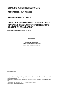 DRINKING WATER INSPECTORATE REFERENCE: DWI 70/2/168
