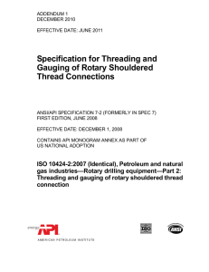 Specification for Threading and Gauging of Rotary