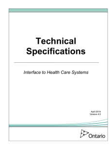 Technical Specifications Interface to Health Care Systems