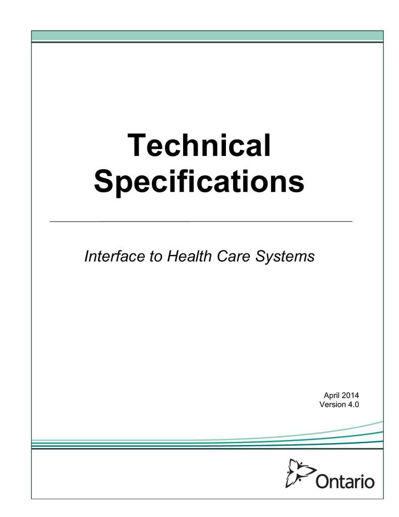 791px x 1024px - Technical Specifications Interface to Health Care Systems