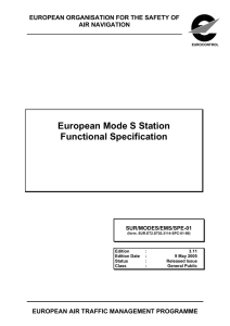 European Mode S Station Functional Specification