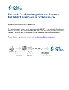 Electronic Data Interchange- Inbound Payments EDI