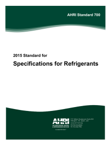 Specifications for Refrigerants