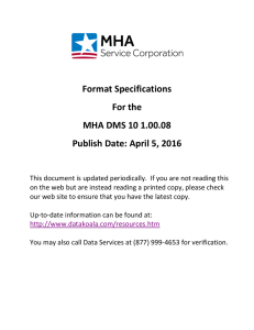 Format Specifications For the MHA DMS 10 1.00.08 Publish Date