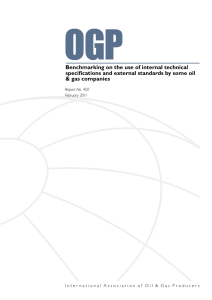 Benchmarking on the use of internal technical specifications and