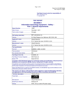 EN 60950-1 Information technology equipment – Safety – Part 1