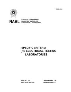 SPECIFIC CRITERIA for ELECTRICAL TESTING LABORATORIES