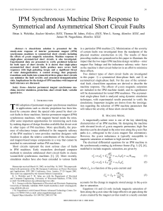 IPM synchronous machine drive response to symmetrical and