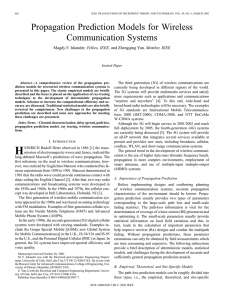 Propagation prediction models for wireless communication systems