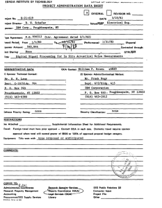 PROJECT ADMINISTRATION DATA SHEET 3/25/82 Electrical Eng