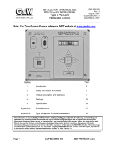 Type 3 Vacuum Interrupter Control