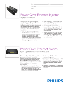 Power Over Ethernet Injector Power Over Ethernet Switch