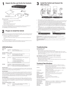 Unpack the Box and Verify the Contents Prepare to Install the Switch